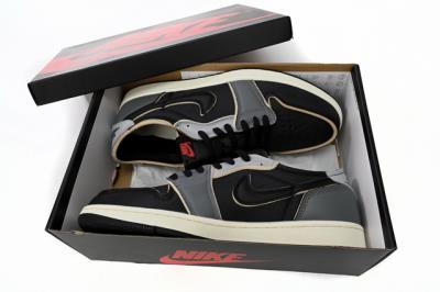 wholesale quality air jordan 1 low black grey